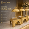 KUOMIE Premium Gold Food Warmer with Decorative Square Base for Hotels and Weddings