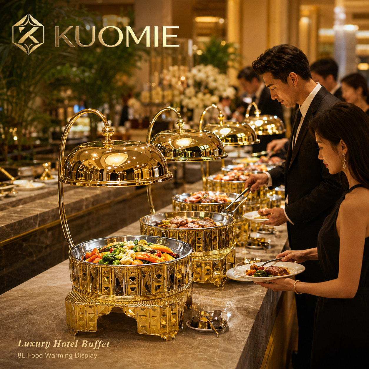 KUOMIE Luxury Gold Chafing Dish Set
