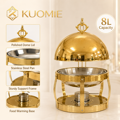 KUOMIE Chafing Dish | Luxury Buffet Food Warmer for Weddings & Catering