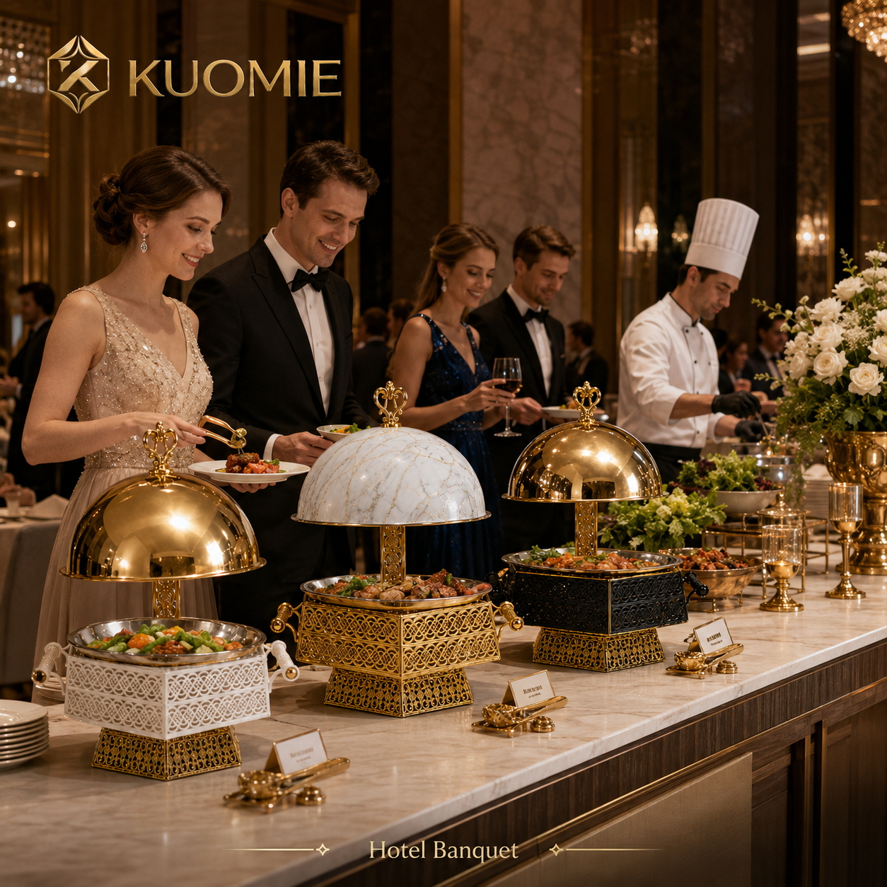 KUOMIE Luxury Chafing Dish | Premium Buffet Food Warmer