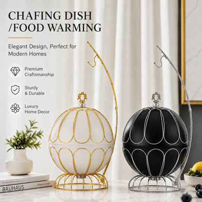 Luxury 8L Hanging Lid Chafing Dish – Premium Buffet Food Warmer for Hotels, Weddings & Catering Events