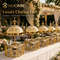 Luxury Round Gold Chafing Dish with Stainless Steel Food Pan, Dome Lid & Decorative Wire Frame for Hotel Buffet, Wedding Catering, Banquets & Parties