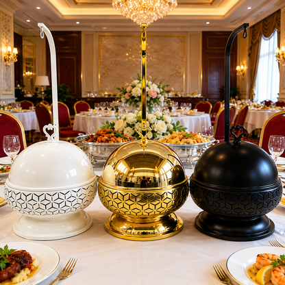 Luxury 8L Stainless Steel Chafing Dish with Hanging Lid for Hotel Buffet, Restaurant Catering & Wedding Banquets Perfect For Luxury Hotel Buffets Wedding Banquets