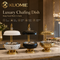 KUOMIE Premium Stainless Steel Food Warmer with Decorative Gold Stand