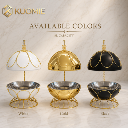 8L Luxury Chafing Dish with Hanging Petal Dome Lid for Hotel Buffets, Weddings and Catering