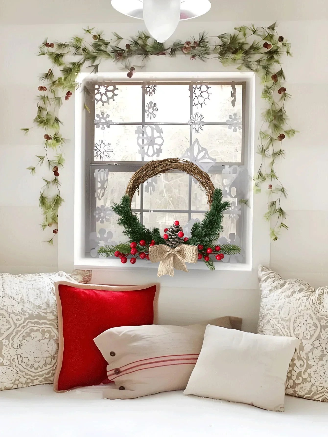 1pc Christmas Wreath ,christmas decor for Front Door christmas wreaths for front door,christmas decoration - kuomie