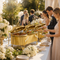 KUOMIE Luxury 16L Dual Compartment Gold Chafing Dish with Stainless Steel Food Pans for Weddings, Buffets, Hotels & Events