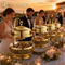 Luxury Gold Chafing Dish with Hanging Dome Lid and Stainless Steel Inner Bowl
