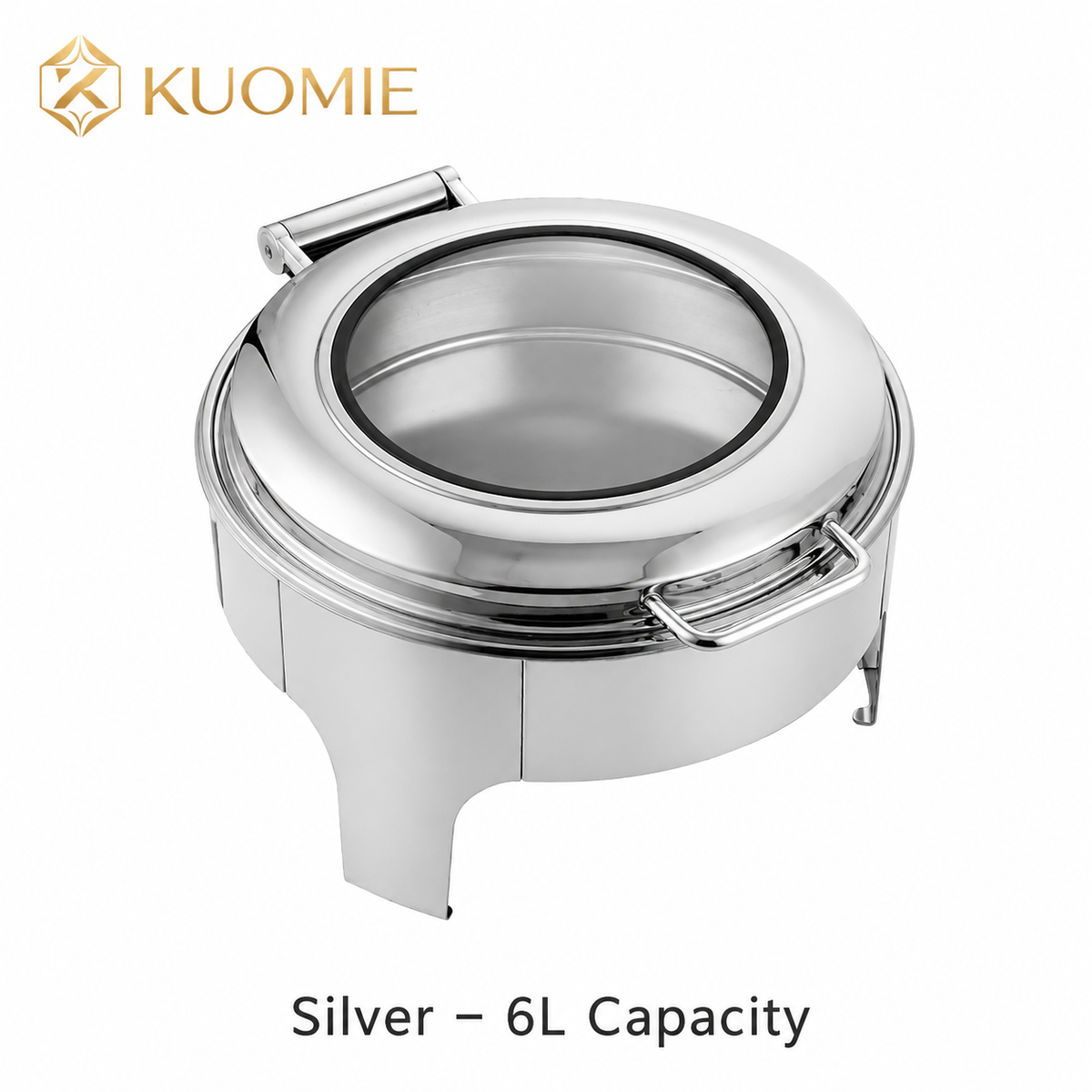 6L Round Chafing Dish with Glass Lid | KUOMIE