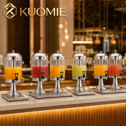 Luxury Stainless Steel Juice Dispenser for Buffet, Wedding Reception, Hotel Breakfast, and Event Beverage Service