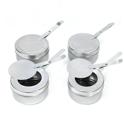 KUOMIE Stainless Steel Chafing Dish Fuel Burner | Refillable Alcohol & Gel Fuel Canister for Buffet Food Warming