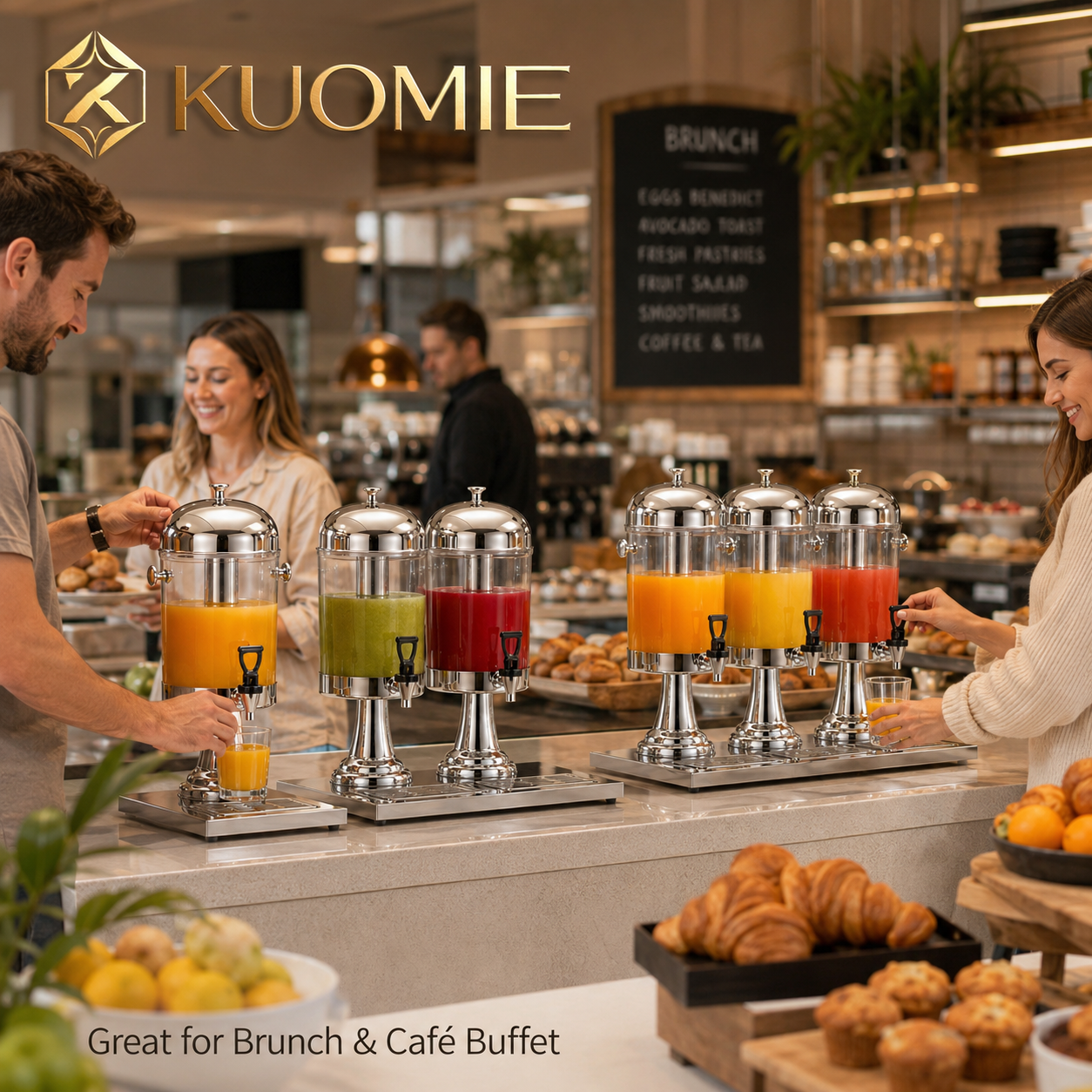Luxury Stainless Steel Juice Dispenser for Buffet, Wedding Reception, Hotel Breakfast, and Event Beverage Service